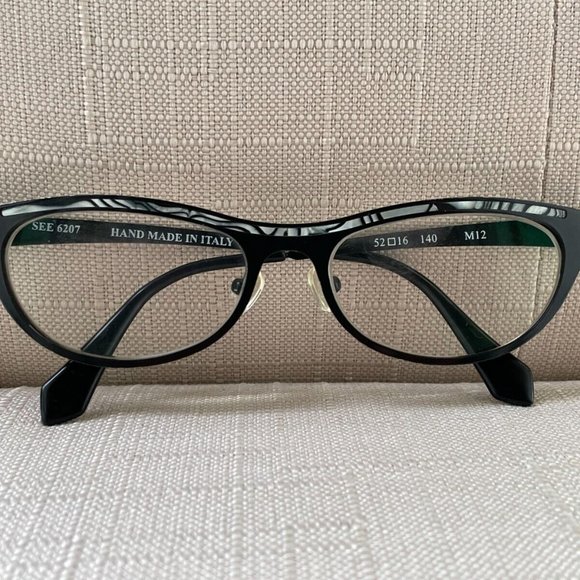 SEE Accessories - SEE Women Eyeglasses Frame Black Tone 6207 Handmade in Italy Glasses 52[]16 140